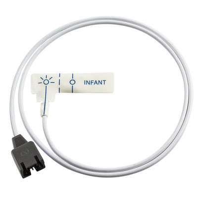 Λευκός αφρός παιδιατρικός αισθητήρας SpO2 DB9 9Pin για Rad-7 Rad-8 85CM