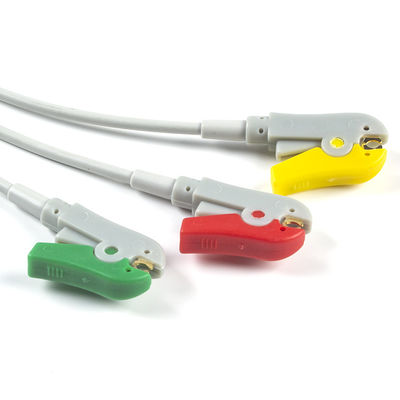 Καλώδιο και Leadwires 3 AAMI 6Pin ECG καλώδιο συνδετήρων συνδετήρων IEC μολύβδου ECG