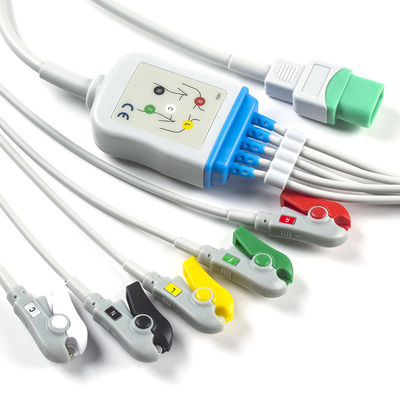 Καλώδιο και Leadwires 5 Datascope ECG Mindray καλώδιο συνδετήρων TPU ECG IEC μολύβδου