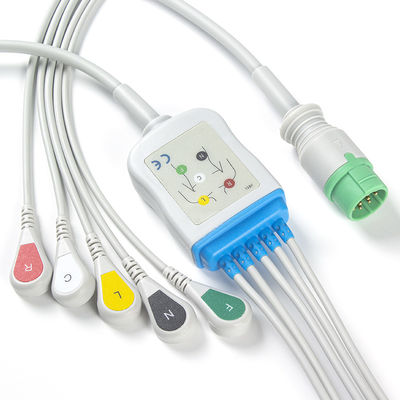 Καλώδιο και Leadwires 5 Mennen ECG καλώδιο συνδετήρων ECG συνδετήρων 12Pin IEC μολύβδου