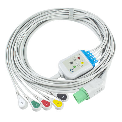 Καλώδια Kohden tec-7631C ECG Nihon και καλώδιο 5 συνδετήρων ECG Leadwires 11pin θραύση IEC μολύβδου
