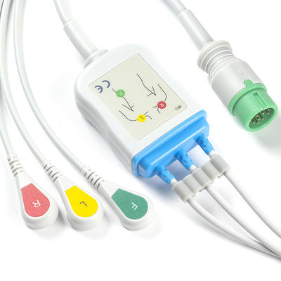 Καλώδιο Biolight BLT ECG και καλώδιο συνδετήρων ECG συνδετήρων 12Pin IEC Leadwires 3Lead