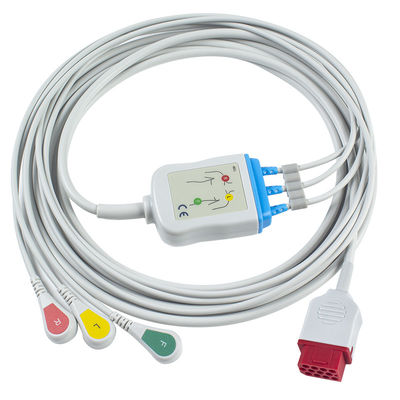Καλώδια νέων μοντέλων BM3 BM5 ECG Bionet και αιφνιδιαστικό ECG καλώδιο 3 Leadwires συνδετήρας καρφιτσών IEC 12 μολύβδου