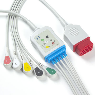 Νέα BM3 BM5 BM7 5 καλώδια μολύβδου ECG Bionet και αιφνιδιαστική ECG καρφίτσα IEC 12 καλωδίων Leadwires