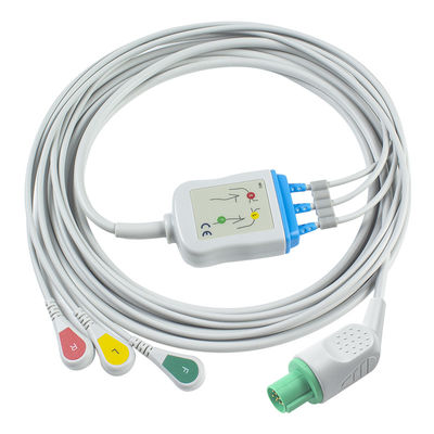Hellige Compatible Direct-Connect ECG Cable and lead wires for 3Lead IEC Snap (Καλώδιο ηλεκτροσόκ ηλεκτροσόκ άμεσης σύνδεσης και καλώδια για 3Lead IEC Snap)