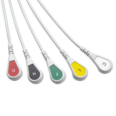 Συμβατό Siemens Drager 5 Lead Iec Snap Ecg Lead Cable / Ecg Lead Wire Set