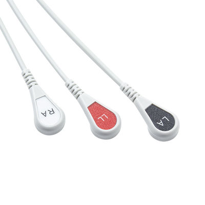 Για Welch Allyn Συμβατό ΑΧΑΙΚ ECG καλώδιο 008-0880-00 3 Lead ΑΧΑ Snap