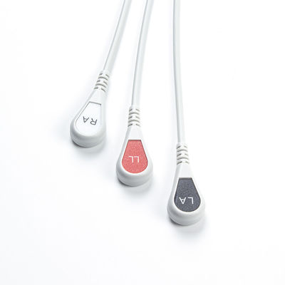 Για Welch Allyn Συμβατό ΑΧΑΙΚ ECG καλώδιο 008-0880-00 3 Lead ΑΧΑ Snap
