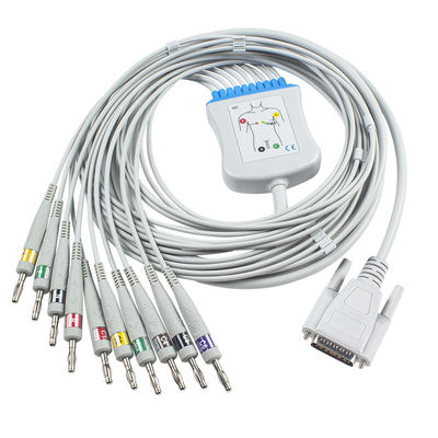 Καλώδιο BA-902D ecg-FD07 ecg-9010K Leadwires 15 μπανάνα 4,0 κορμών Kohden Ekg Nihon IEC καρφιτσών