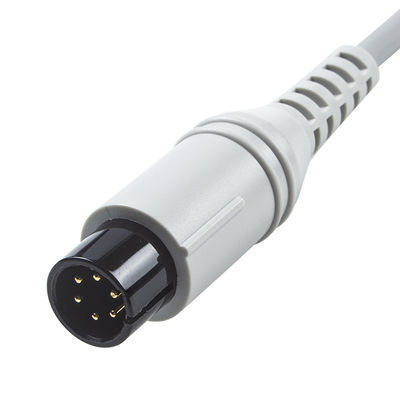 AAMI 6Pin ECG καλώδιο Edan Din στυλ 3lead καλώδιο 1.30M