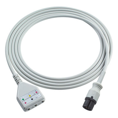AAMI 6Pin ECG καλώδιο Edan Din στυλ 3lead καλώδιο 1.30M