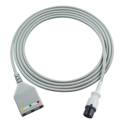 AAMI 6Pin ECG καλώδιο Edan LL στυλ 3lead καλώδιο 1.30M