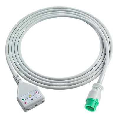 Mindray 12Pin ECG Κεφάλαιο Κεφάλαιο Datascope Din Στυλ 3Lead καλώδιο 1.30M