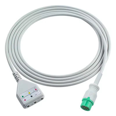 Comen 12pin ECG καλώδιο κορμού Comen Euro Style 3lead καλώδιο 1.30M
