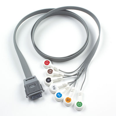 7Lead ECG Holter καλώδιο υλικό TPU IEC Snap συμβατό για Edan βιοϊατρικό όργανο
