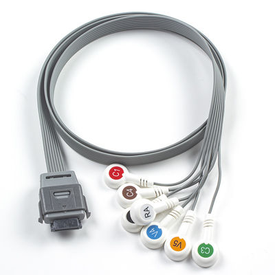 7Lead ECG Holter καλώδιο υλικό TPU IEC Snap συμβατό για Edan βιοϊατρικό όργανο