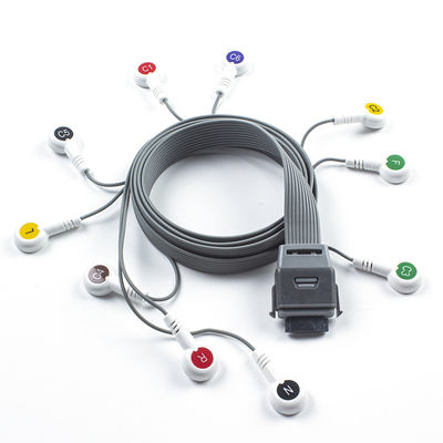 Γκρέι 10 Lead ECG Holter Cable συμβατό με το Edan Biomedical Instrument IEC Snap