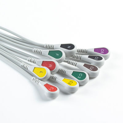 EDAN Dx12 10Lead ECG Holter Cable Snap 2.2M Τάγμα καλωδίων και καλωδίων μήκους 0.8/1.2M