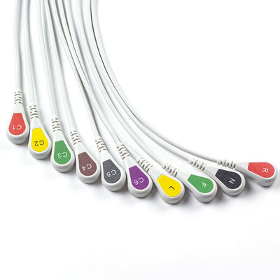 Συμβατό P-hilips Trim 10Lead ECG καλώδιο IEC Snap για PageWriter Trim I, PageWriter Trim II