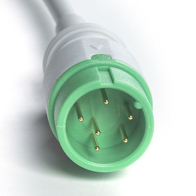 Γκρι συμβατό IVY 5Lead ECG καλώδιο AHA Snap 1m 3,0 διάμετρος