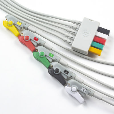 Καλώδιο ασθενούς Siemens ECG 5 Lead Siemens IEC Grabber ECG Lead για ενήλικες ή παιδιά σε γκρι