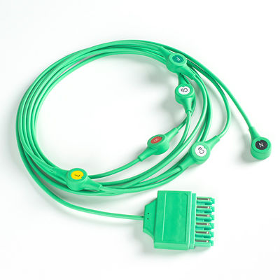 MS14682 ECG Καλώδιο Draeger ECG Μονόπιν Μονομόλυβδος 6Lead Leadwires IEC Snap