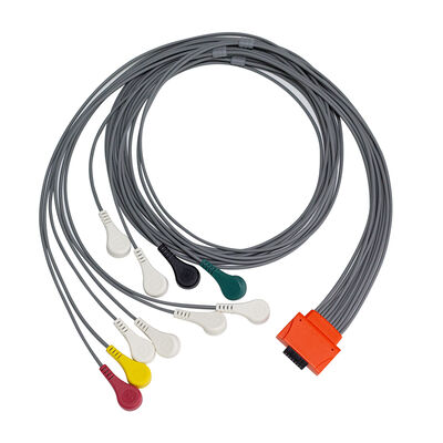 Συμβατό καλώδιο Holter ΗΚΓ Cardioline Walk400h Clickholter NG 5 7 απαγωγών από υλικό TPU με χρωματική κωδικοποίηση IEC
