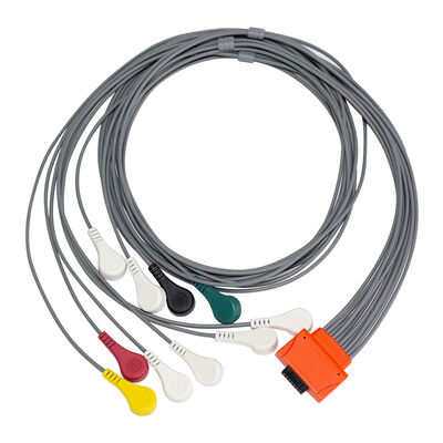 Συμβατό καλώδιο Holter ΗΚΓ Cardioline Walk400h Clickholter NG 5 7 απαγωγών από υλικό TPU με χρωματική κωδικοποίηση IEC