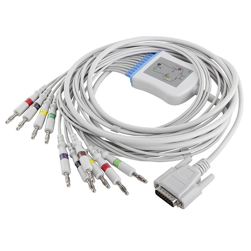 Edan EKG καλώδιο SE-3, SE-12 01.57.107048 και συνδετήρας IEC 4.0Banana Leadwires
