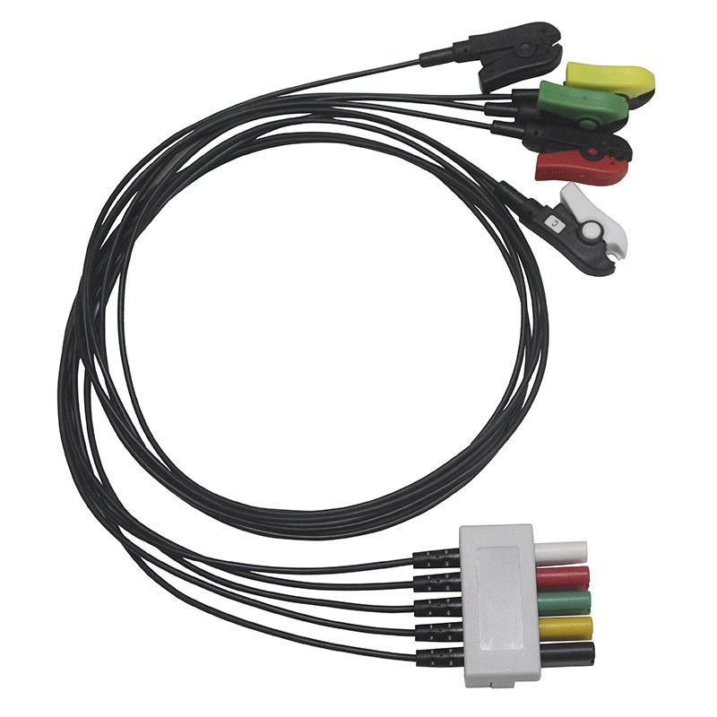 Διαφανές καλώδιο 5 Radiao Mindray καλώδιο και Leadwires τύπων ECG Radiotranslucent Δ ακτίνας X μολύβδου
