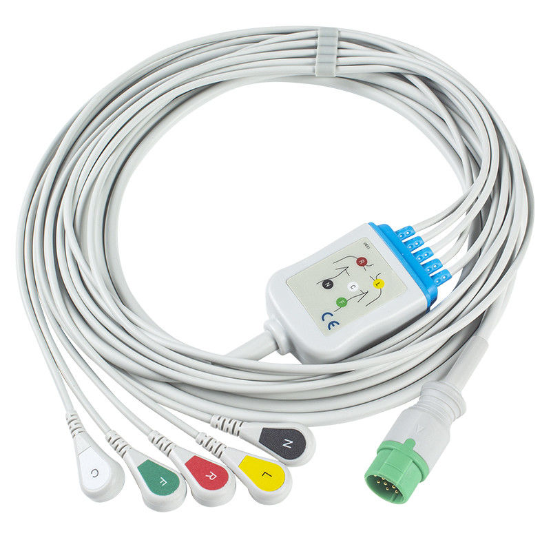 Καλώδιο και Leadwires 5 Mennen ECG καλώδιο συνδετήρων ECG συνδετήρων 12Pin IEC μολύβδου