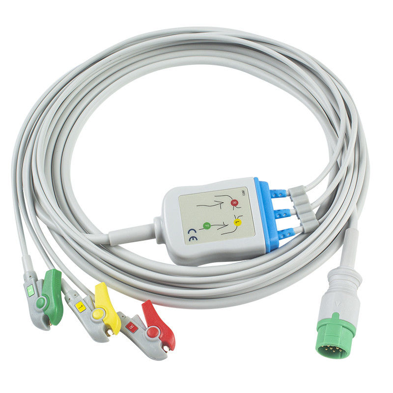 Καλώδιο Biolight BLT ECG και καλώδιο συνδετήρων ECG συνδετήρων 12Pin IEC Leadwires 3Lead