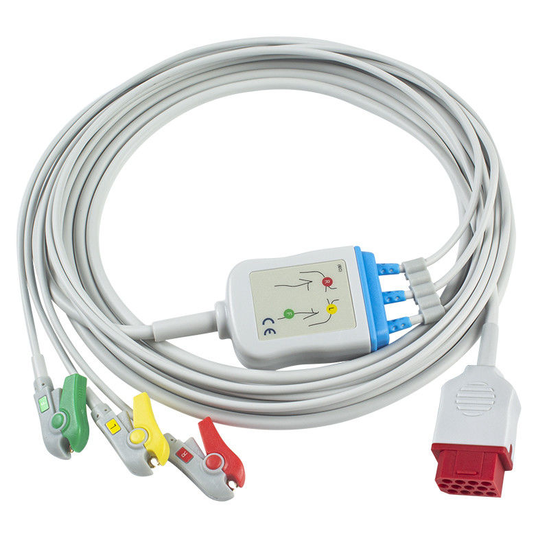 Νέα BM3 BM5 ECG καλώδια και Leadwires 12 καλώδιο 3 Bionet συνδετήρων καρφιτσών ECG συνδετήρας IEC Grabber μολύβδου