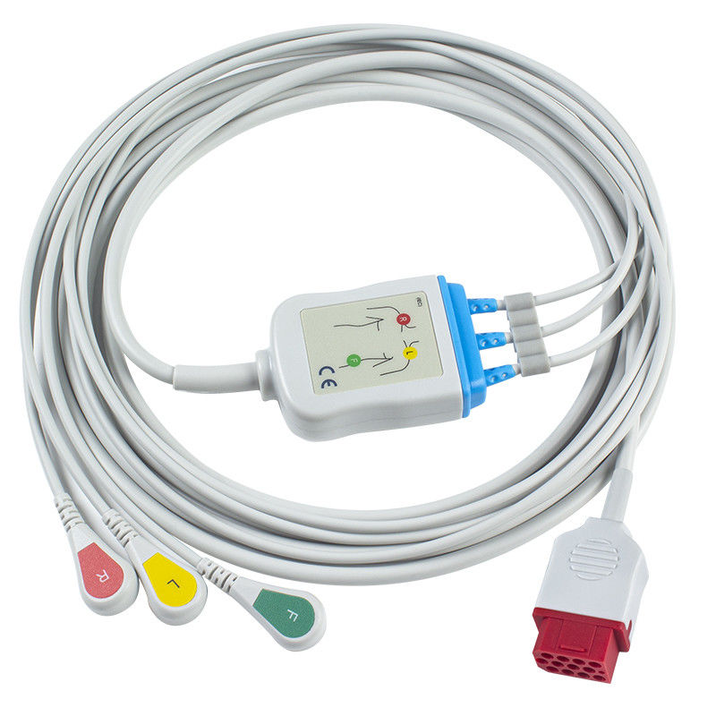 Καλώδια νέων μοντέλων BM3 BM5 ECG Bionet και αιφνιδιαστικό ECG καλώδιο 3 Leadwires συνδετήρας καρφιτσών IEC 12 μολύβδου