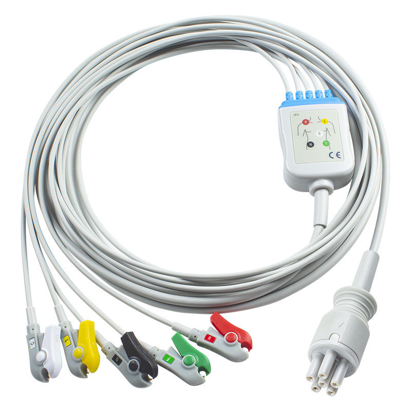 Για την Omron > Colin Compatible Direct-Connect ECG Καλώδιο και καλώδια 5Lead IEC Grabber