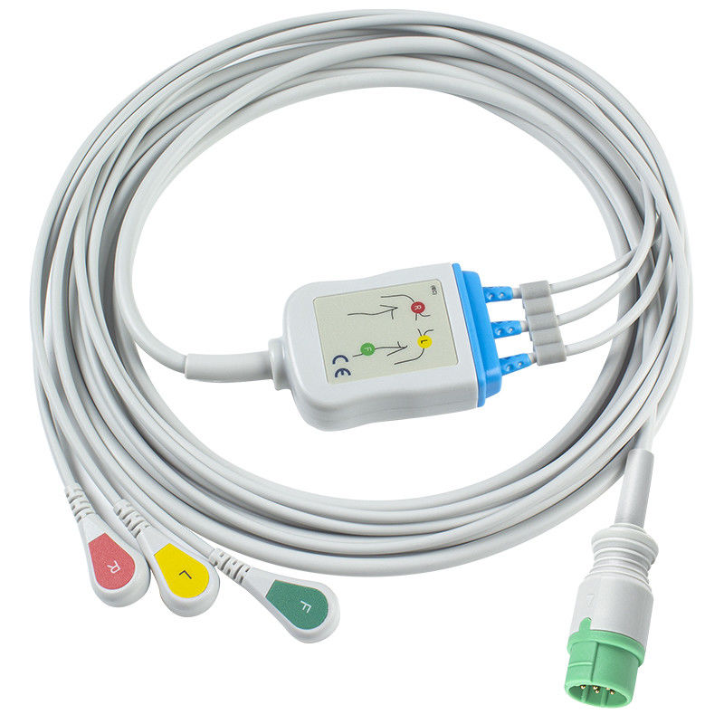 Για Schiller συμβατά καλώδια ECG και καλώδια Lead Direct Connect 3 Lead Iec Snap