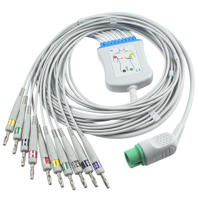 Καλώδιο Spacelabs EKG για Spacelabs 90367, 90369, 90496, 91496, μπανάνα 4,0 IEC καρφιτσών Ultraview15