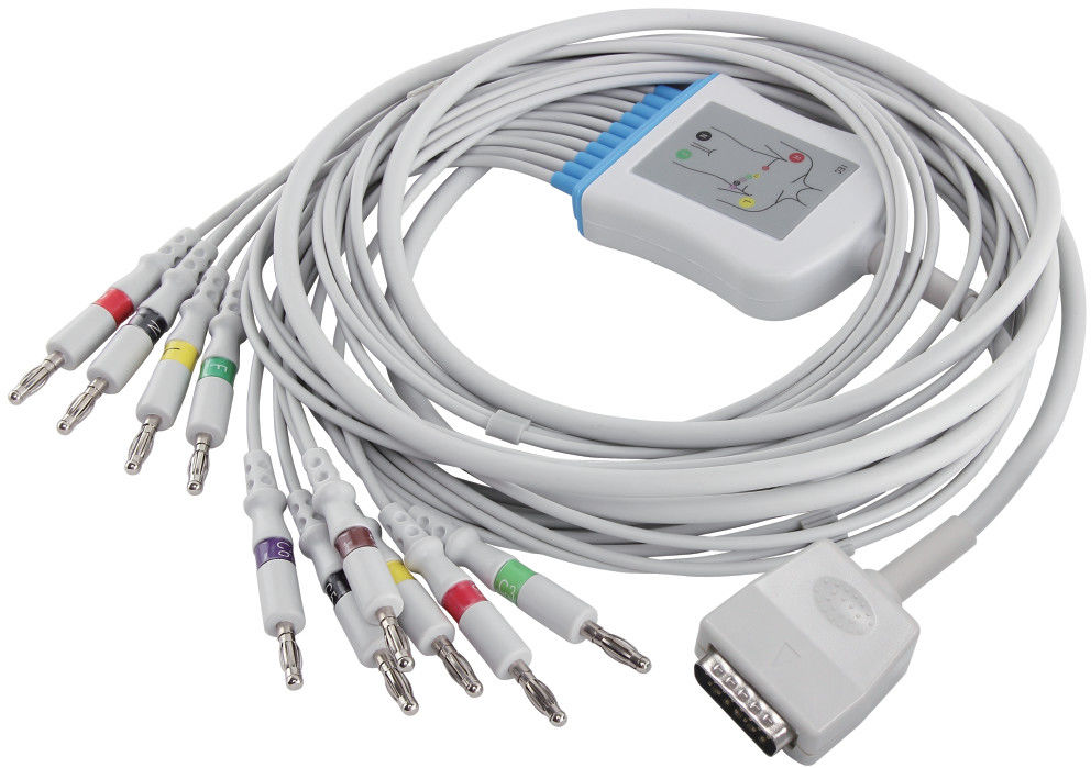 Καλώδιο q-πίεσης ECG EKG καλωδίων Kohden 45502-NK EKG Nihon για 5151A 5403A bsm-6501A και το συνδετήρα μπανανών IEC 4,0 Leadwires