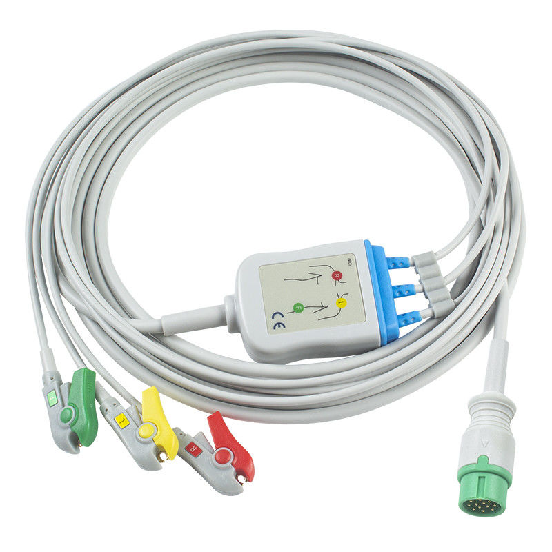 Για το Biolight Q3 ECG καλώδιο για το Biolight Q5 A QS σειράς 3 Lead IEC Grabber In Oximax Tech
