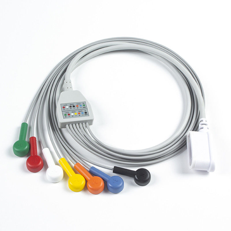 Συγκέντρωση 7 Leadwire ECG GE SEER 1000 3Κανάλι IEC Snap Συμφωνητικό για GE SEER 1000