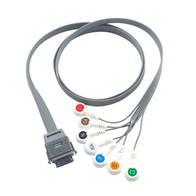 7Lead ECG Holter καλώδιο υλικό TPU IEC Snap συμβατό για Edan βιοϊατρικό όργανο