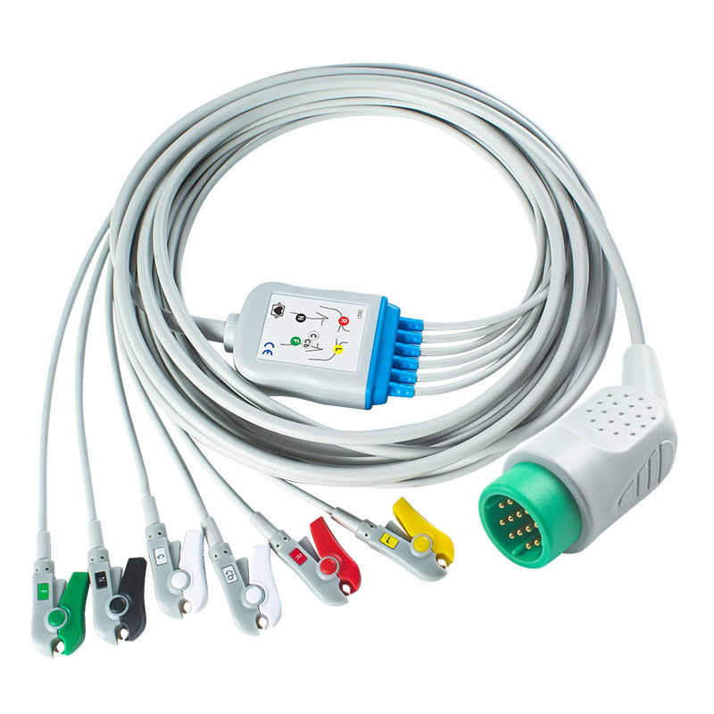 Συμβατό Medtronic Lifepak 20e 6Lead ECG καλώδιο IEC Grabber για για Lifepak 12 20e 15 120
