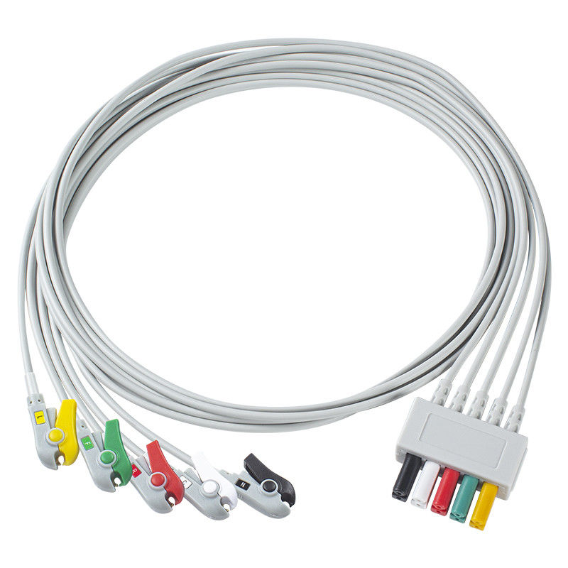 Καλώδιο ασθενούς Siemens ECG 5 Lead Siemens IEC Grabber ECG Lead για ενήλικες ή παιδιά σε γκρι
