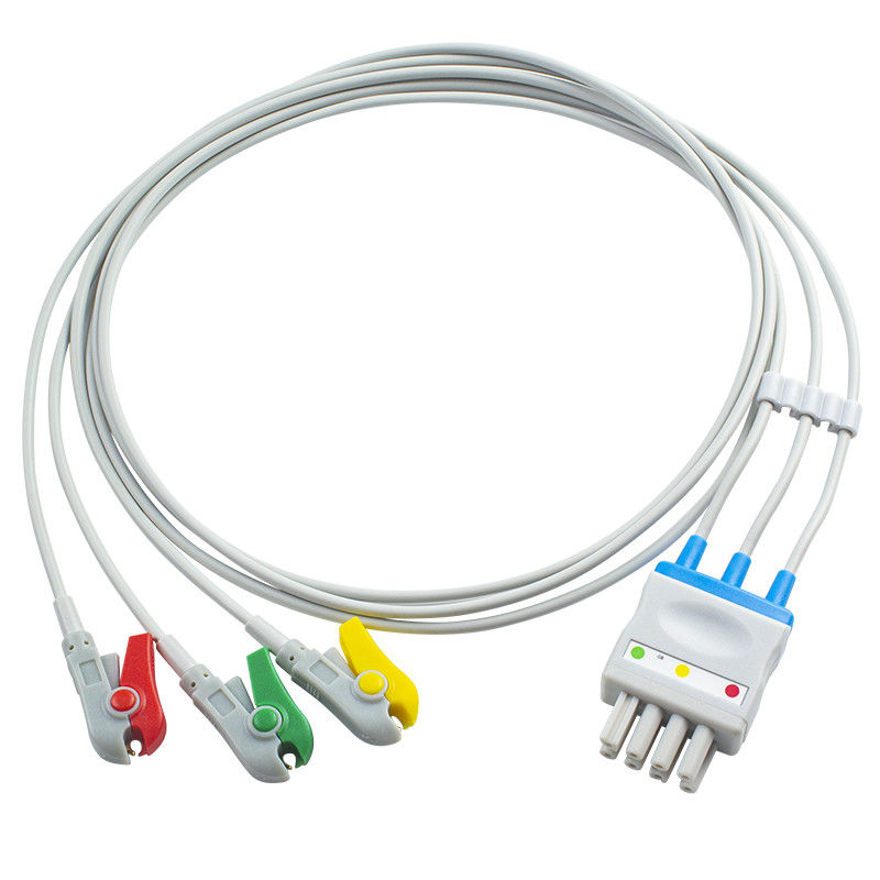 Το καλώδιο BR-906P BR-903PA K911A Kohden ECG Nihon έθεσε το συνδετήρα Grabber 3 μολύβδου στο διπλό συνδετήρα καρφιτσών 4