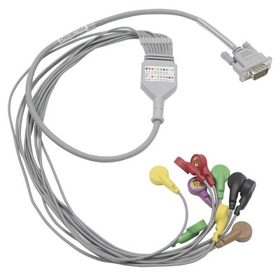 Καλώδιο 10 μολύβδου καλωδίων 15pin Ecg MEIGAOYI ECG Holter θραύση μολύβδου
