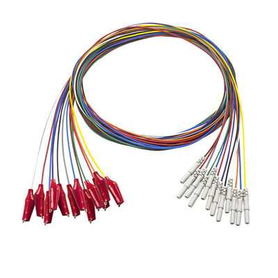 Το DIN 1.5mm ύφος Grabber με τα μαλακά εξωτερικά ηλεκτρόδια σαν αλλιγάτορας συνδετήρων EEG κοχυλιών κάλυψε το χρυσό ηλεκτρόδιο EEG EMG Leadwires